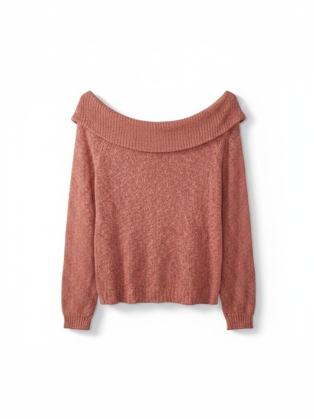 Say What? Off-the-Shoulder Knit Sweater in Rosewood